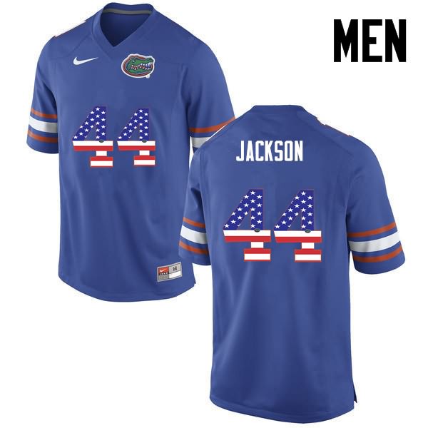 Men's NCAA Florida Gators Rayshad Jackson #44 Stitched Authentic USA Flag Fashion Nike Blue College Football Jersey VNH5665FY